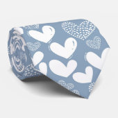 Blauwe liefdeshartjes stropdas (Opgerold)