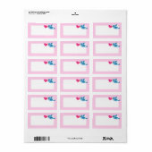 Blauwe liefdesvogel met roze hart blanco etiket (Full Sheet)