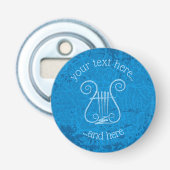 Blauwe Lier Achtergrond Button Flesopener (Voorkant)