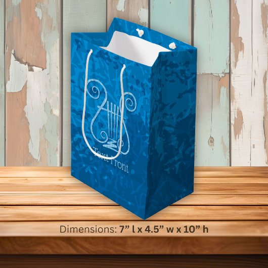 Blauwe Lier Achtergrond Medium Cadeauzakje