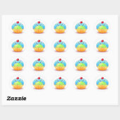 Blauwe lieveheersbeestje Cupcake Sticker (Vel)