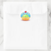 Blauwe lieveheersbeestje Cupcake Sticker (Tas)
