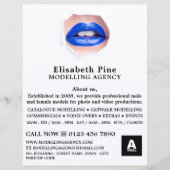 Blauwe liften, modellenbureau, modelagent flyer (Voorkant)