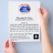 Blauwe liften, modellenbureau, modelagent flyer (Hand)