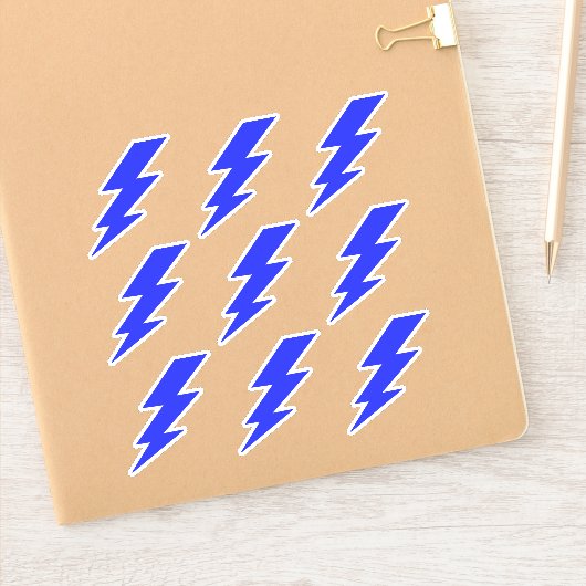 Blauwe Lightning Bolts - College Stickers (Notitieboek)