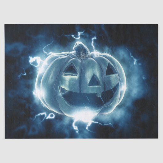 Blauwe Lightning Pompoen Tissue Papier (Voorkant)