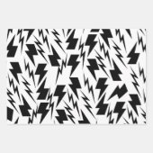 Blauwe Lightning Zwarte Achtergrond Y2K Patroon Inpakpapier Vel (Voorkant 2)