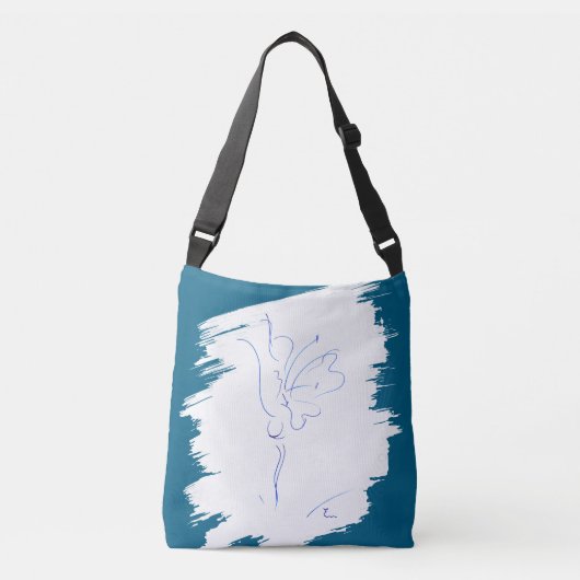 Blauwe lijn 1 crossbody tas (Voorkant)