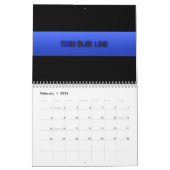 Blauwe lijn 3D van politie Kalender (Feb 2026)