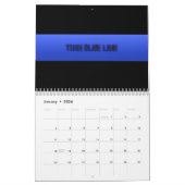 Blauwe lijn 3D van politie Kalender (Jan 2026)