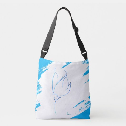 Blauwe lijn 6 crossbody tas (Voorkant)