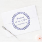 BLAUWE LIJN BREI 3" Ronde "Hand Made" Stickers (Envelop)