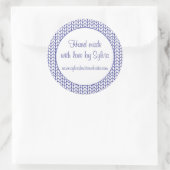 BLAUWE LIJN BREI 3" Ronde "Hand Made" Stickers (Tas)