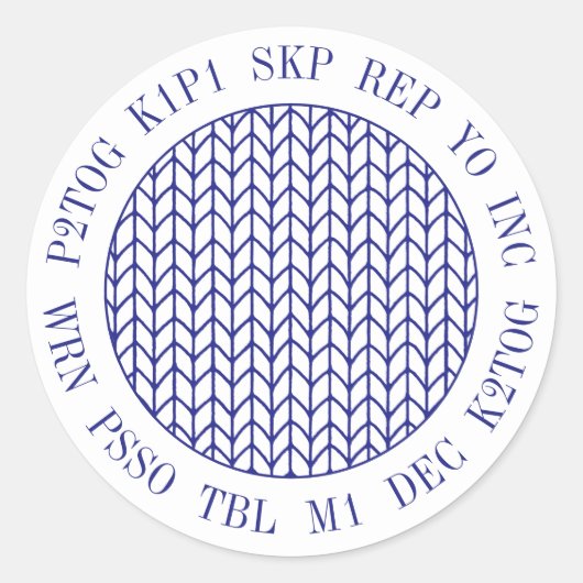 BLAUWE LIJN BREIWOORDEN Grote ronde Stickers (Voorkant)