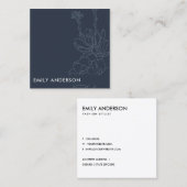 BLAUWE LIJN DRAWDESERT CACTI SUCCULENT FOLIAGE VIERKANTE VISITEKAARTJE (Voorkant / Achterkant)