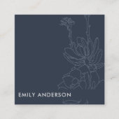 BLAUWE LIJN DRAWDESERT CACTI SUCCULENT FOLIAGE VIERKANTE VISITEKAARTJE (Voorkant)