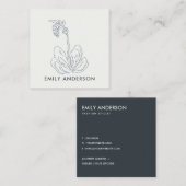 BLAUWE LIJN DRAWDESERT CACTI SUCCULENT FOLIAGE VIERKANTE VISITEKAARTJE (Voorkant / Achterkant)