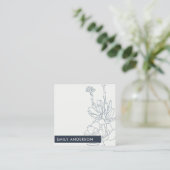 BLAUWE LIJN DRAWDESERT CACTI SUCCULENT FOLIAGE VIERKANTE VISITEKAARTJE (Staand voorkant)