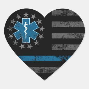 Blauwe lijn EMT-paramedicus vintage Amerikaanse vl Hart Sticker