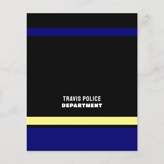 Blauwe lijn en Logo, politieagent, aanwerving Flyer (Achterkant)