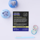 Blauwe lijn en Logo, politieagent, aanwerving Flyer (Enkel)