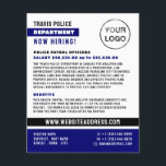 Blauwe lijn en Logo, politieagent, aanwerving Flyer<br><div class="desc">Blue Line & Logo,  politieman,  Law Recruitment Flyer van de Visitekaartje Store.</div>