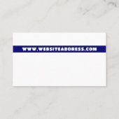 Blauwe lijn en Logo, politieagent, rechtshandhavin Visitekaartje (Achterkant)