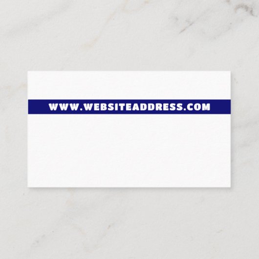 Blauwe lijn en Logo, politieagent, rechtshandhavin Visitekaartje (Achterkant)