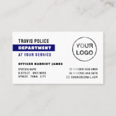 Blauwe lijn en Logo, politieagent, rechtshandhavin Visitekaartje (Voorkant)