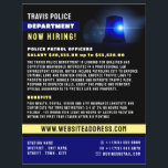 Blauwe lijn en Siren, aanwerving politiefunctionar Flyer<br><div class="desc">Blue Line & Siren,  politieman Recruitment Flyer van de Visitekaartje Store.</div>