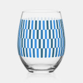 Blauwe Lijn Flow Stengelloze Wijn Glas (Voorkant)