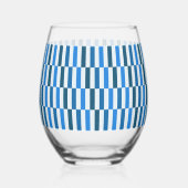 Blauwe Lijn Flow Stengelloze Wijn Glas (Achterkant)