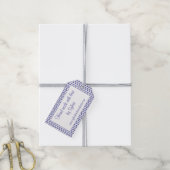 BLAUWE LIJN GEBREIDE rechthoek "hand gemaakte" Lab Cadeaulabel (Met Touw)