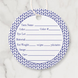BLAUWE LIJN GEBREIDE ronde garen Labels