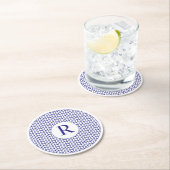 BLAUWE LIJN GEBREIDE ronde papieren Onderzetters + (Insitu)