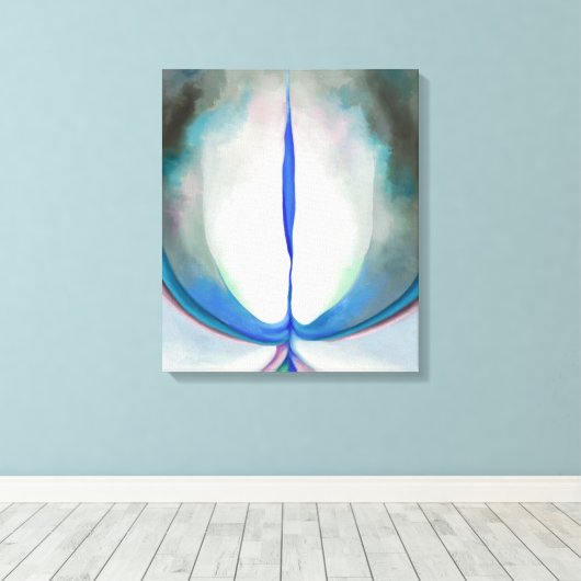 Blauwe lijn | Georgia O'Keeffe | Canvas Afdruk (Insitu (Houten vloer))