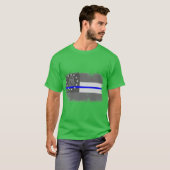 Blauwe lijn Georgia State Flag T-shirt (Voorkant volledig)
