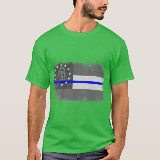 Blauwe lijn Georgia State Flag T-shirt