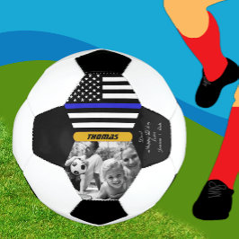 Blauwe lijn gepersonaliseerd, politie, foto Voetba Voetbal