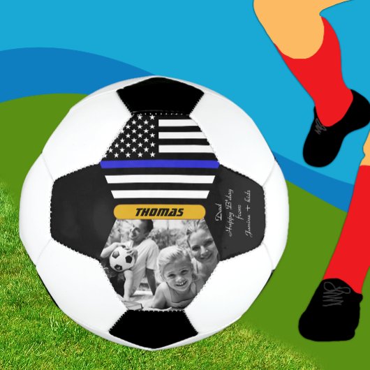 Blauwe lijn gepersonaliseerd, politie, foto Voetba Voetbal