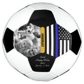 Blauwe lijn gepersonaliseerd, politie, foto Voetba Voetbal (Gedraaid)