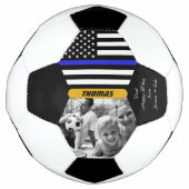 Blauwe lijn gepersonaliseerd, politie, foto Voetba Voetbal (Voorkant)