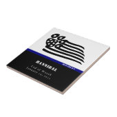 Blauwe lijn K-9 gepersonaliseerd gedenkteken Tegeltje (Zijkant)