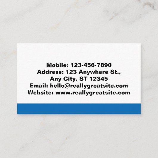 BLAUWE LIJN Kerk Jeugd Pastor Ministerie Visitekaartje (Achterkant)