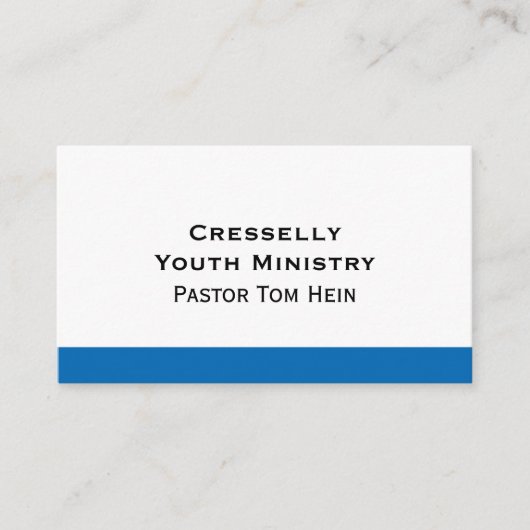 BLAUWE LIJN Kerk Jeugd Pastor Ministerie Visitekaartje (Voorkant)