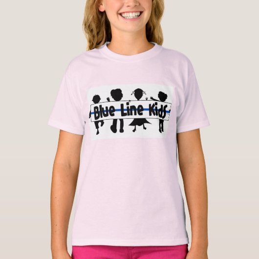 Blauwe lijn Kinder T-shirt (Voorkant)
