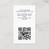 BLAUWE LIJN MONOGRAM BEDRIJFSLOGO QR CODE VISITEKAARTJE (Achterkant)
