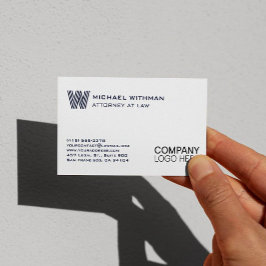 BLAUWE LIJN MONOGRAM  ZAKELIJK LOGO PROFESSIONEEL VISITEKAARTJE