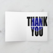 Blauwe lijn politie "Dank u" Bedankkaart (Binnen)