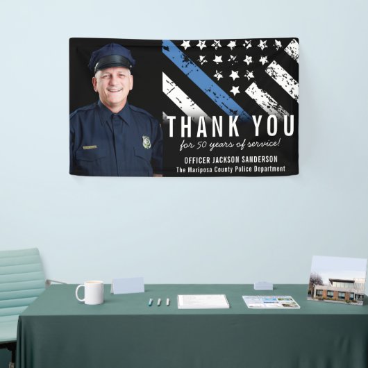 blauwe lijn politieforecfoto spandoek (Beurs)